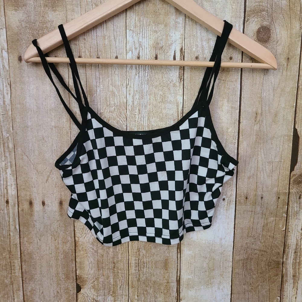 Checker crop top